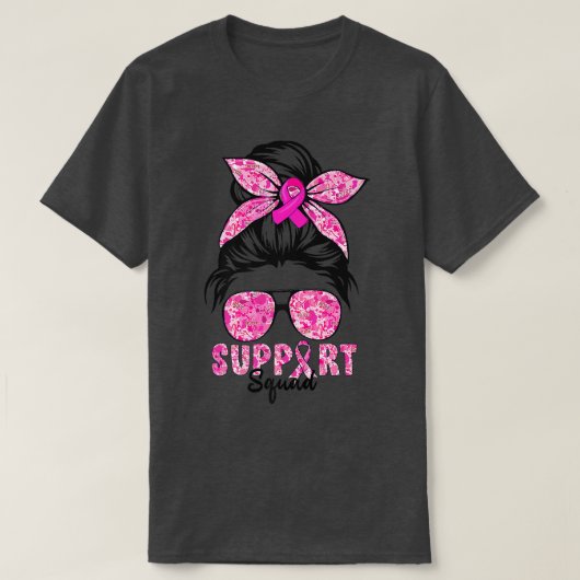 サポート分乱雑Bunピンクの戦士の乳がん Tシャツ (デザイン正面)