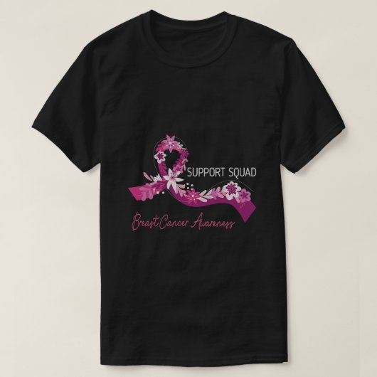 サポート分娩乳がん認識度ピンクリボン Tシャツ (デザイン正面)