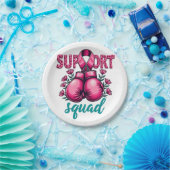 サポート分母がん認識度手袋箱 ペーパープレート (パーティー)