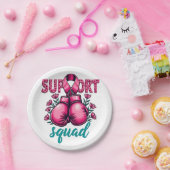 サポート分母がん認識度手袋箱 ペーパープレート (パーティー)