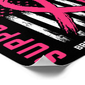 サポート分隊衣服ピンクフレンド乳がん認識 ポスター (角)