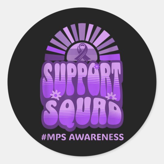 サポート分隊Mps認識度レトロGroovyチーム ラウンドシール (正面)