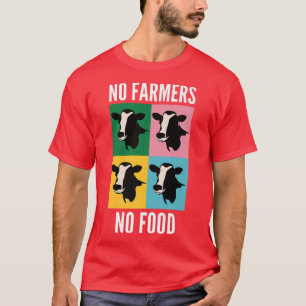 サポート地元の農場いいえ農家いいえ食品牛の愛好家 Tシャツ