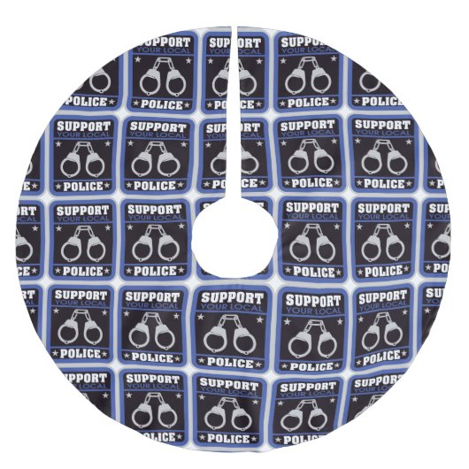 サポート地元警察 ブラッシュドポリエステルツリースカート (正面)