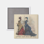 サポート地域の女の子集団 マグネット (正面/裏面)