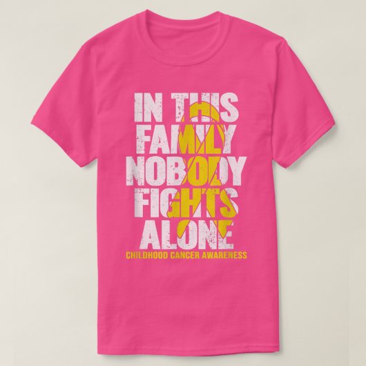 サポート家族小児癌認識度3593 Tシャツ (デザイン正面)