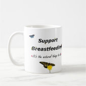 サポート母乳で育てる自然のデザイン コーヒーマグカップ (左)