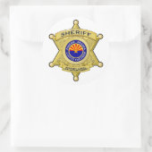 サポート法の執行のステッカー(白大きい) ラウンドシール (バッグ)