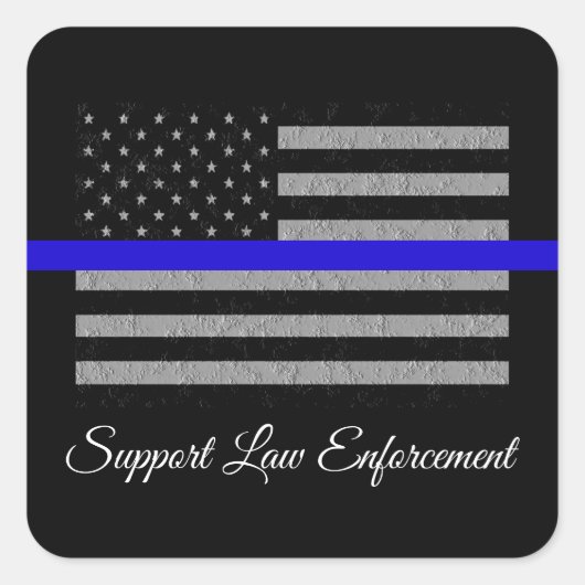 サポート法執行ステッカー スクエアシール (正面)