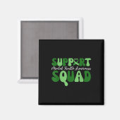 サポート班メンタルヘルス認識度グリーンリボン マグネット (正面/裏面)