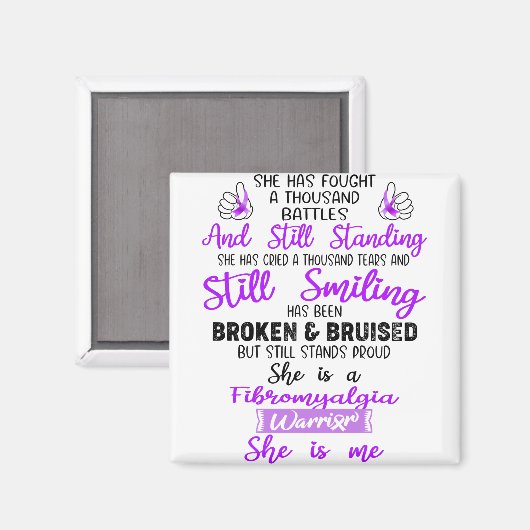 サポート線維筋痛戦士ギフト マグネット (正面/裏面)