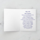 サポート詩グリーティングカード付き糖尿病蝶 カード (内部)