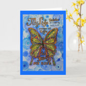 サポート詩グリーティングカード付き糖尿病蝶 カード (黄色い花)