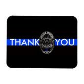 サポート警察ありがとう薄いブルーラインマグネット マグネット (横)