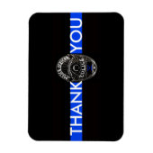 サポート警察ありがとう薄いブルーラインマグネット マグネット (縦)