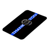 サポート警察ありがとう薄いブルーラインマグネット マグネット (左側)