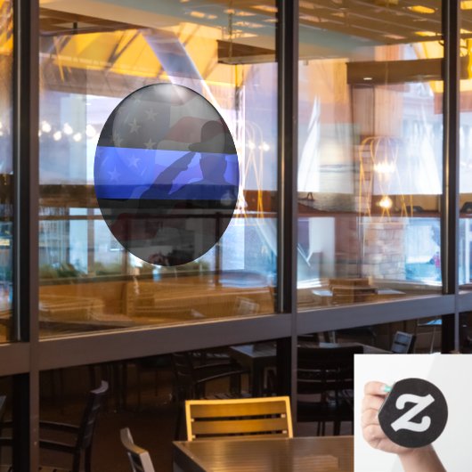 サポート警察の細い青い線のウィンドウの固定 ウィンドウサイン (レストラン窓)