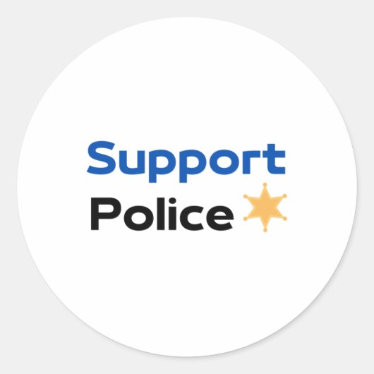 サポート警察ステッカー1 ラウンドシール (正面)