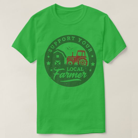 サポート農家農業ファームズ農園茶 Tシャツ (デザイン正面)