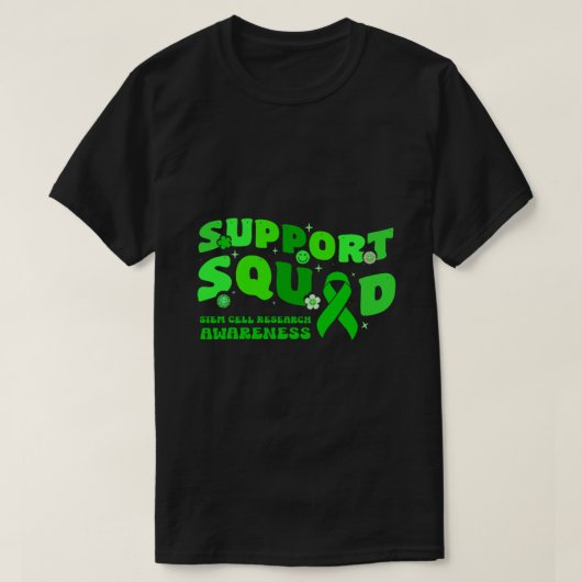 サポート部門幹細胞研究認識度リボン Tシャツ (デザイン正面)