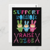 サポート野生生物育児パパ父の日 ポストカード (正面/裏面)