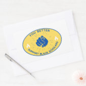 サポート黒い学者の長方形ステッカー 長方形シール (封筒)