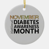 サポート11月の国民の糖尿病の認識度月 セラミックオーナメント (正面)