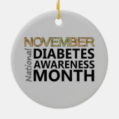 サポート11月の国民の糖尿病の認識度月 セラミックオーナメント (裏面)