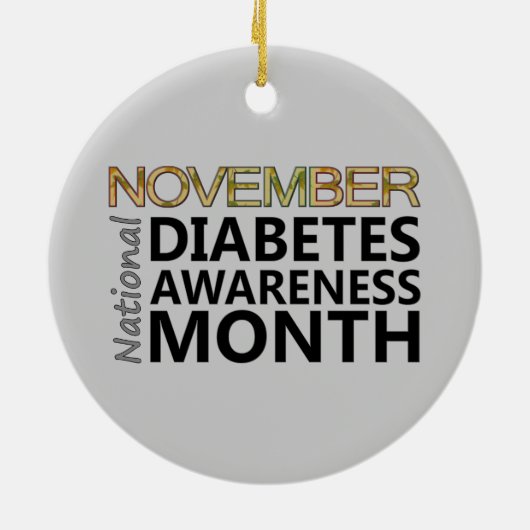 サポート11月の国民の糖尿病の認識度月 セラミックオーナメント (裏面)
