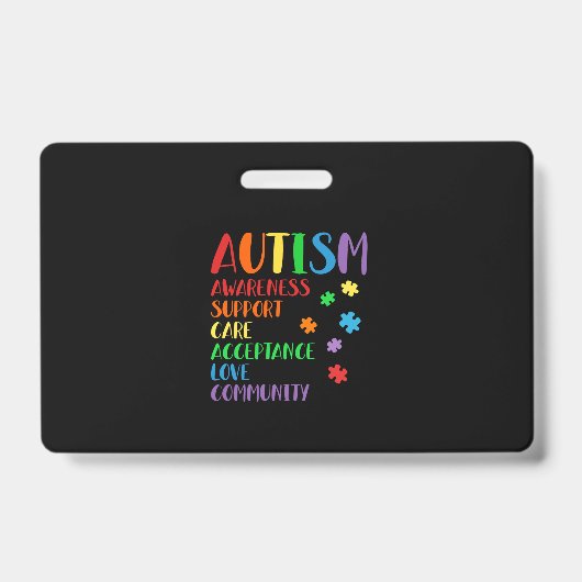 サポート ケア 受容 アライ 自閉症 Awareness バッジ (正面)