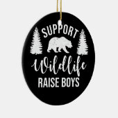 『サポート・ワイルドライフ・レイズ・レイズ・ソンズ・おもしろいマム・パパ』 セラミックオーナメント (右)