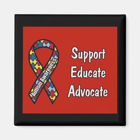 サポート、教育、支持 マグネット (正面)