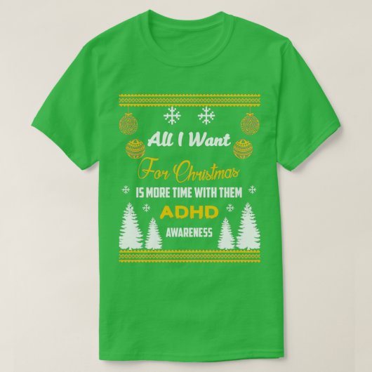 サポートADHD認識度デザイン8 Tシャツ (デザイン正面)