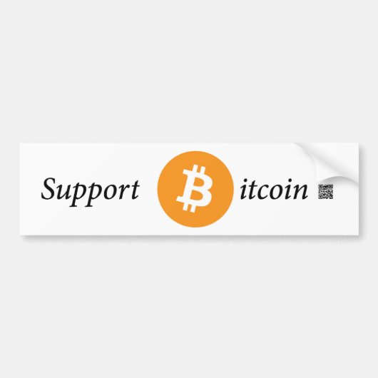 サポートBitcoinのバンパーステッカー バンパーステッカー (正面)