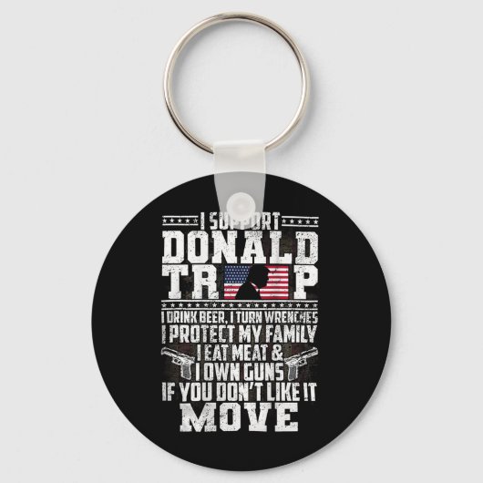 サポートDonald Trump I Drink Beer I Turn Stronches キーホルダー (正面)