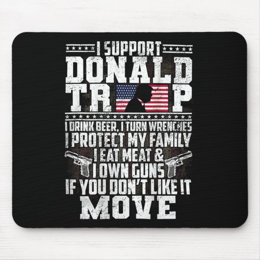 サポートDonald Trump I Drink Beer I Turn Stronches マウスパッド (正面)