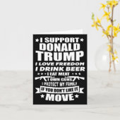 サポートDonald Trump I Love Freedom I Drink Beer カード (黄色い花)