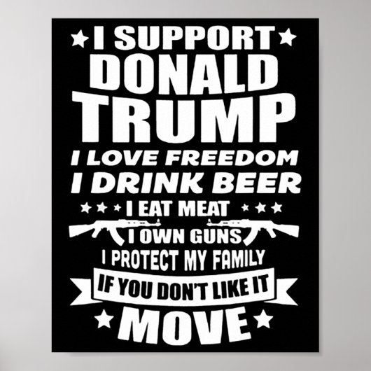 サポートDonald Trump I Love Freedom I Drink Beer ポスター (正面)