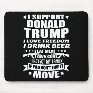 サポートDonald Trump I Love Freedom I Drink Beer マウスパッド