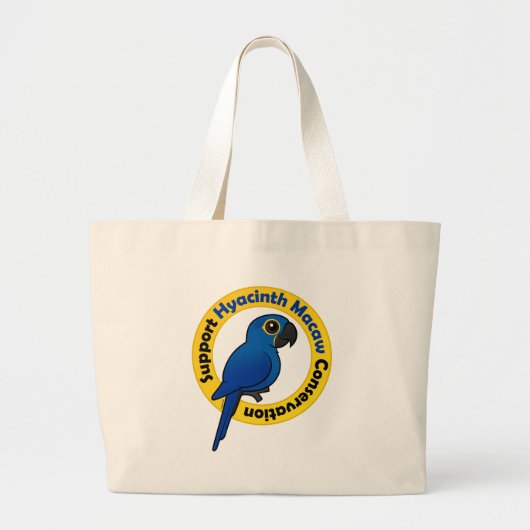 サポートHyacinthのコンゴウインコの保存 ラージトートバッグ (正面)