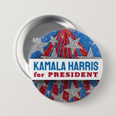 サポートKamala Harris 2024：未来へのギア 缶バッジ (正面&裏面)