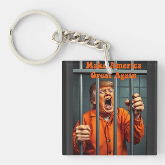 サポートKamala Walz Justice Trump おもしろい Sathire キーホルダー (正面)