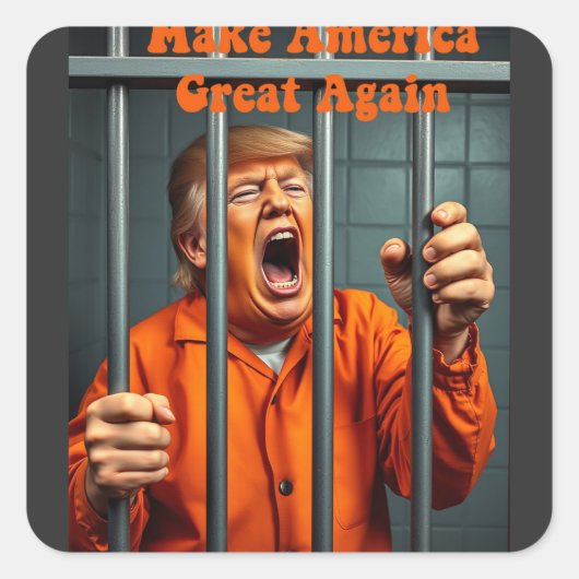 サポートKamala Walz Justice Trump おもしろい Sathire スクエアシール (正面)