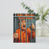 サポートKamala Walz Justice Trump おもしろい Sathire ポストカード (スタンド正面)