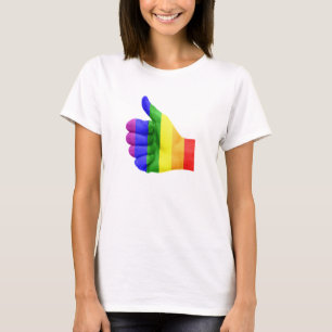 サポートLGBT陽気なレズビアンのプライドの虹のワイシャツ Tシャツ