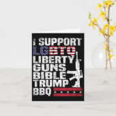 サポートLgbtq Liberty Guns Bible Trump Bbq 1 カード (黄色い花)