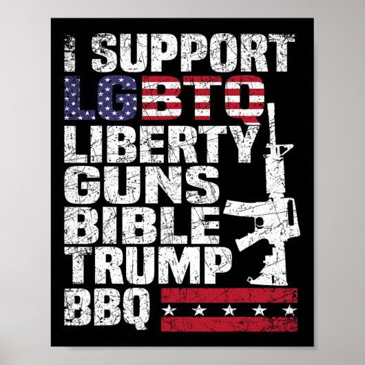 サポートLgbtq Liberty Guns Bible Trump Bbq 1 ポスター (正面)
