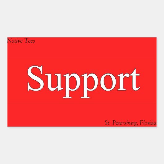 サポートSt. Pete先住民Teeステッカー！ 長方形シール (正面)