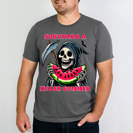 サマウィン+ハロウィン+スイカ+死神+コメディ Tシャツ