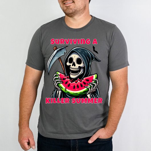 サマウィン+ハロウィン+スイカ+死神+コメディ Tシャツ